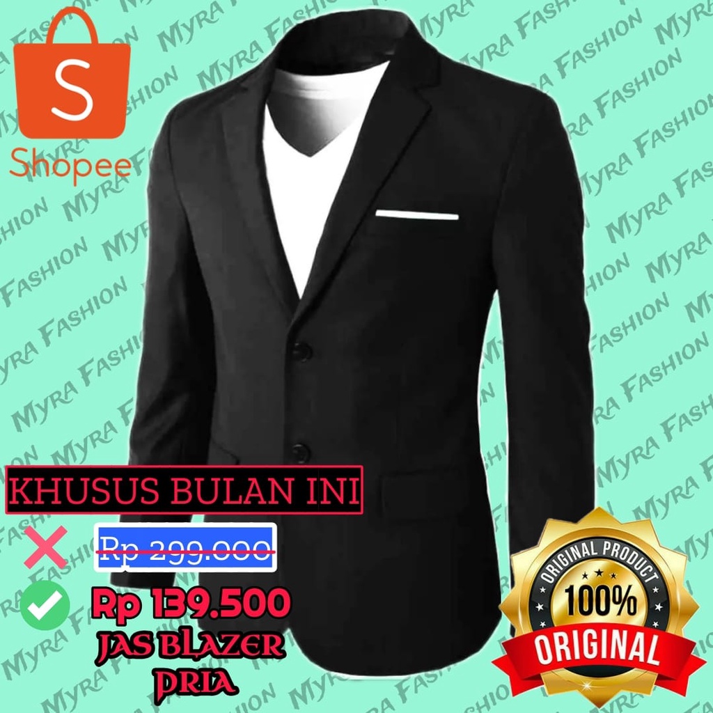 COD Jas Blazer Hitam Pria ORIGINAL / Jas Slimfit / Jas Warna Hitam / Jas Blazer Pria / Jas Blazer