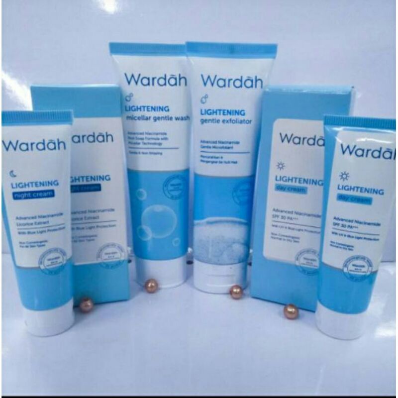 Bisa COD Paket Kosmetik Skincare Wardah Lightening 4 in 1