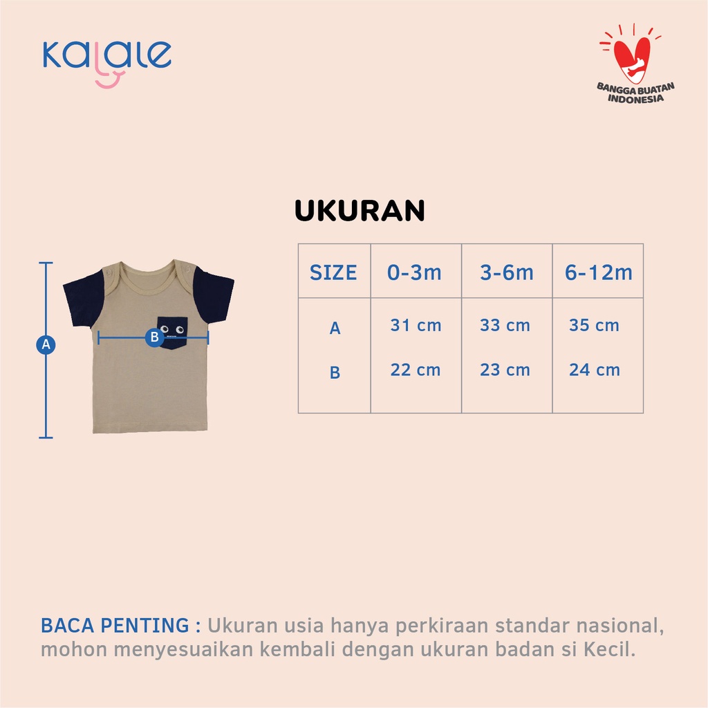 Kalale Raglan Tshirt 0-12 Bulan Baju Kaos Anak Bayi Laki Laki Perempuan Basic Polos-4