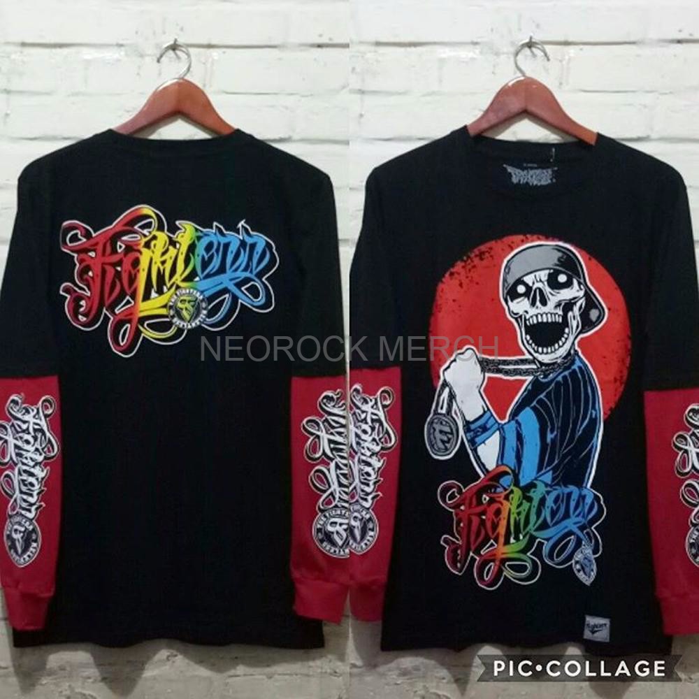 BAJU KAOS DISTRO LENGAN PANJANG SAMBUNGAN PRIA WANITA DEWASA TSHIRT