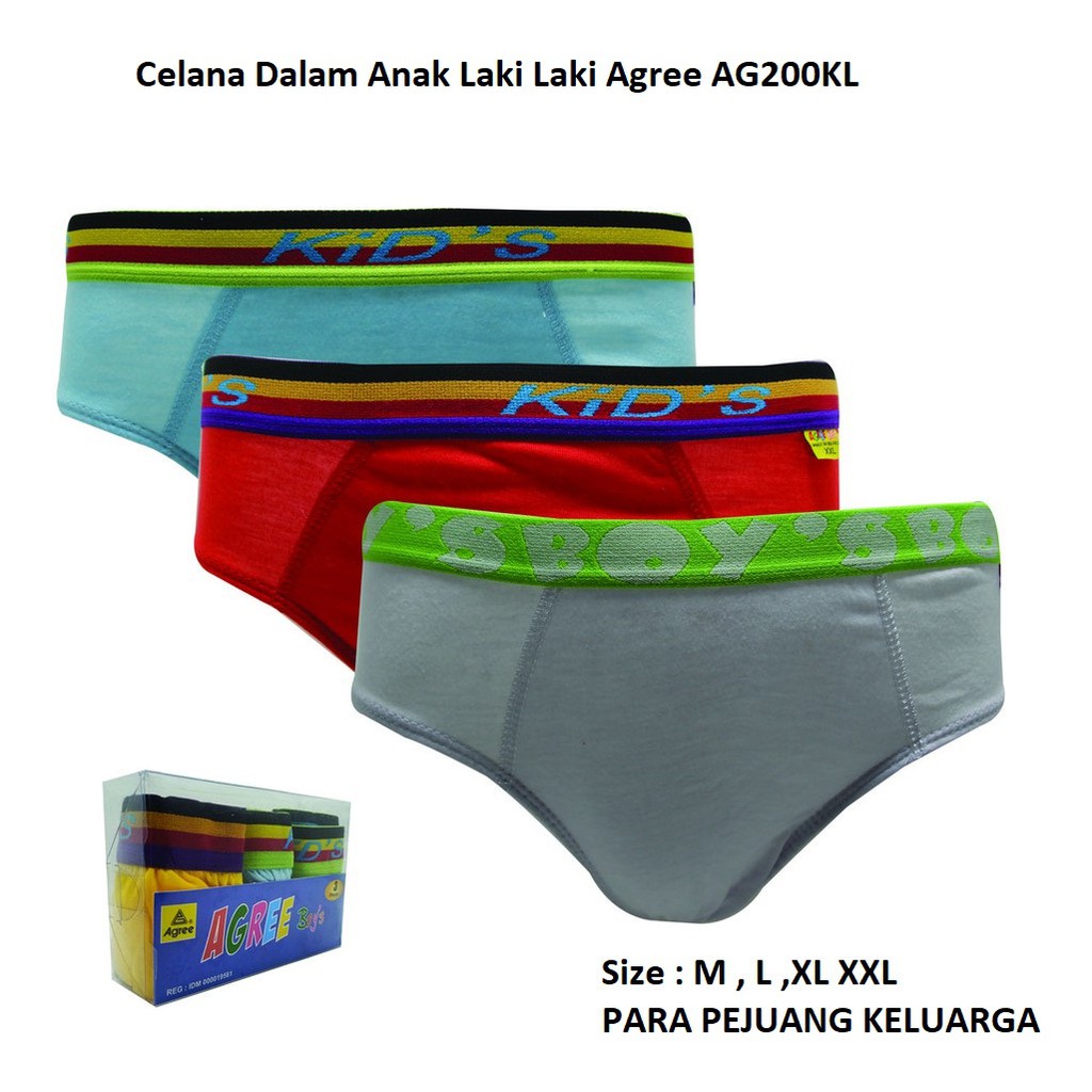 (1biji) Cd Anak Cowok Agree Kids AG 200 KL Katun | Celana Dalam Anak Cowok |tx