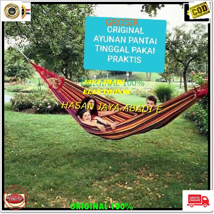 J199 AYUNAN PANTAI GANTUNGAN KASUR TIDUR SANTAI STAND SLEEP SLEEPING CAMPING HAMMOCK  BUAT SUASANA LIBURANMU SEMAKIN SANTAI DAN RILEKS DENGAN MENGGUNKAN BERUPA TEMPAT TIDUR GANTUNGAN INI COCOK BANGET JADI TEMAN SAAT LIBURAN DAPAT DIIKAT DENGAN POHON