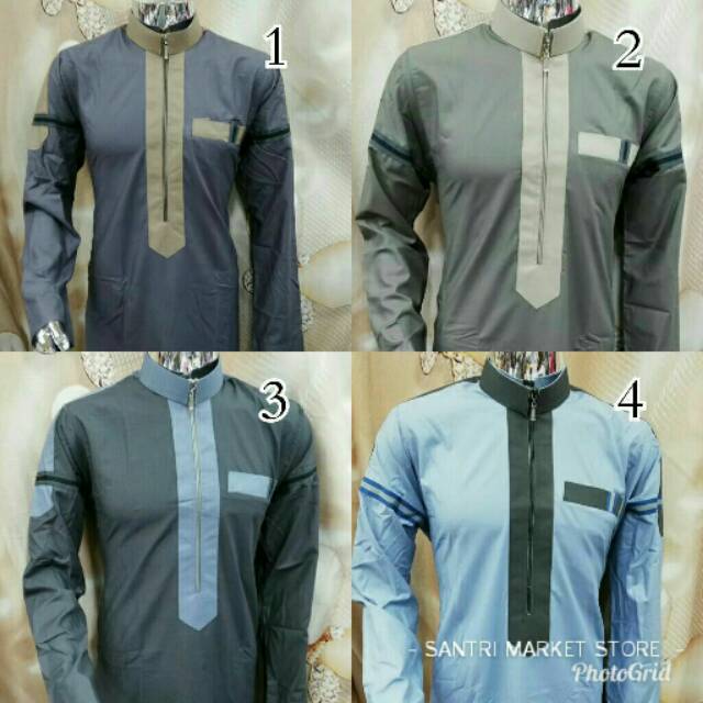 Gamis alharamain katun ziper / jubah alharamain katun / alharamain kombinasi