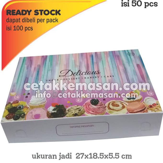 

Dus Box Kemasan roti kue Donat uk 27 x 18,5 x 5,5 cm Foodgrade