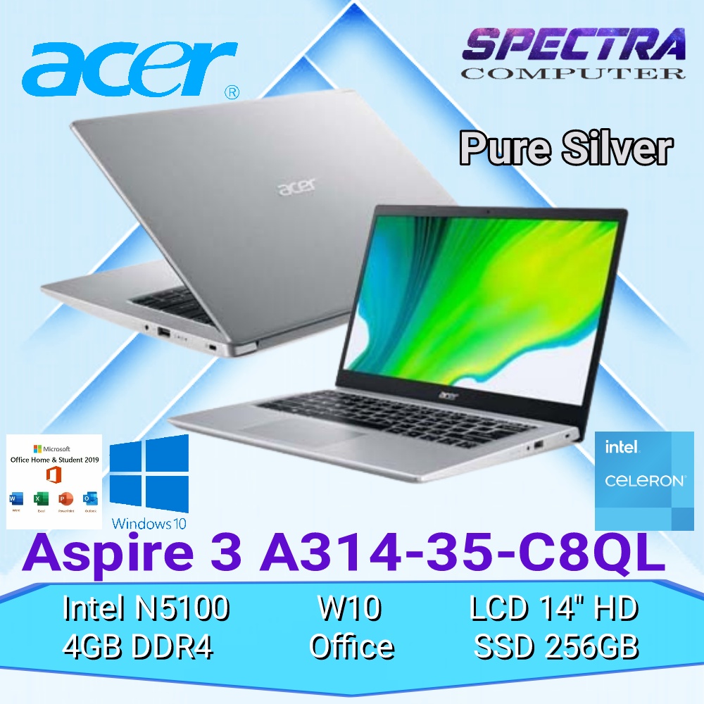 Acer Aspire 3 Slim A314-35-C8QL - N5100 - 4GB - SSD 256GB - Win + OHS