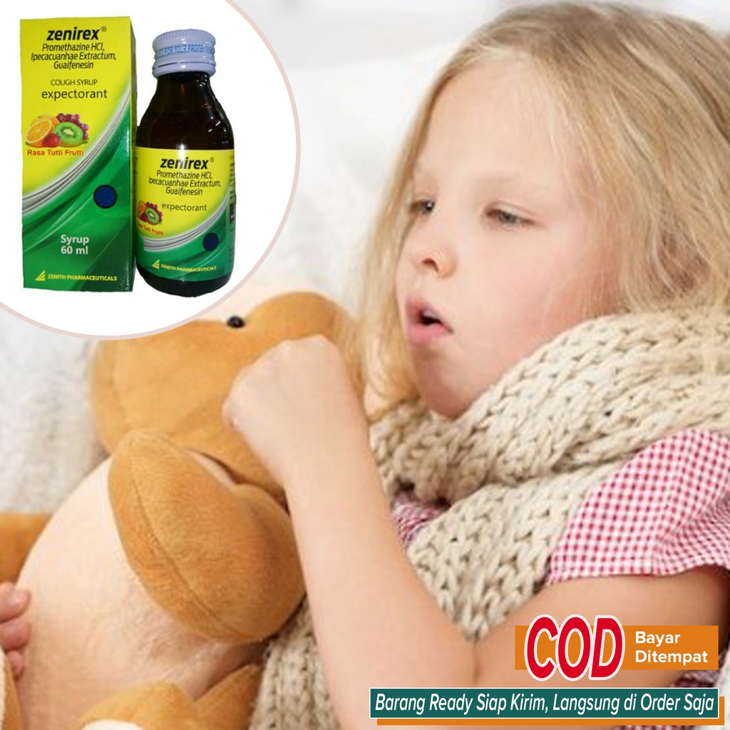 Obat Batuk Alergi Gatal Tenggorokan Batuk Terus yg Tidak ada Jedanya AMPUH Murah ~ Zenirex Sirup 60m