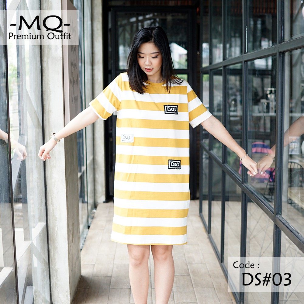 CASUAL SIDE DRESS - Terusan Wanita Premium Big Size Bumil Friendly Bahan Kaos - MQ Store