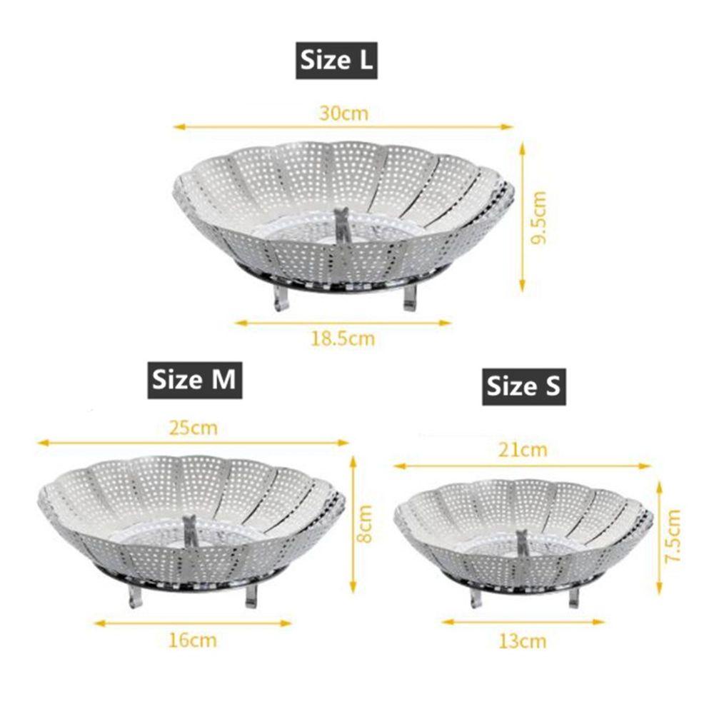 [Elegan] Steaming Tray Retractable Lotus Cookware Alat Dapur Keranjang Makanan Lipat Nampan Buah