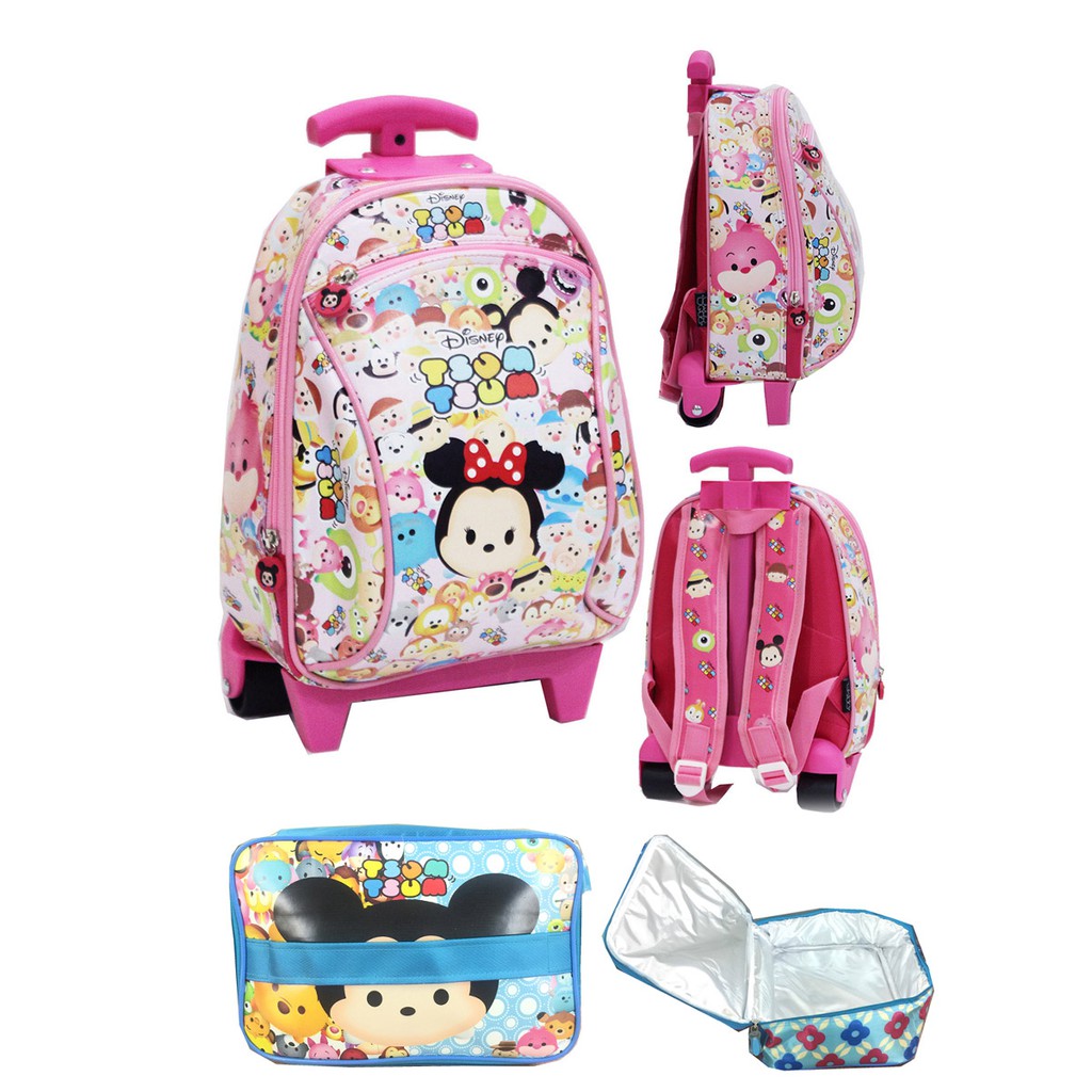 Tas Troley Sekolah Anak PG PINK MOUSE  Full Motif LB - Pink