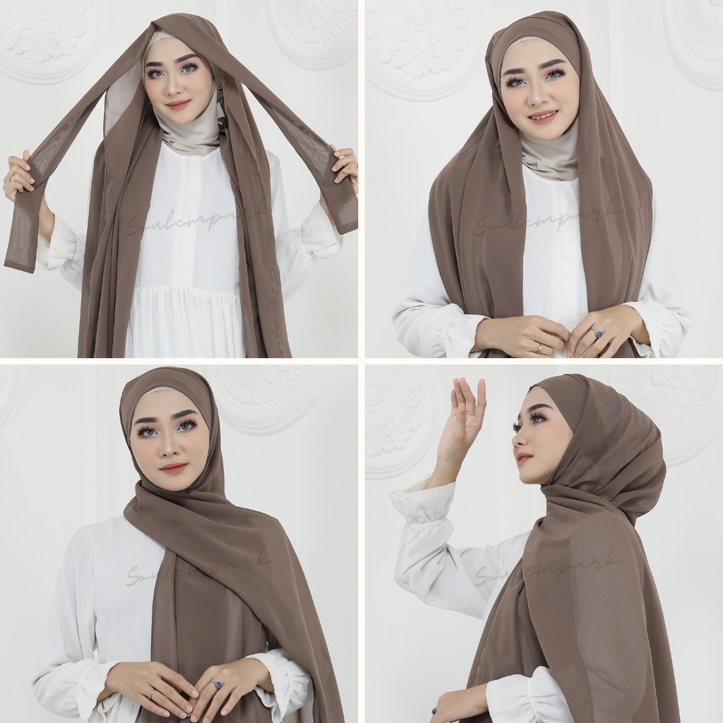 PASHMINA BANDO NNER 2IN1 BISA BOLAK BALIK / PASHMINA INSTAN EMLAYU CERUTY BABYDOLL 175 X 75CM