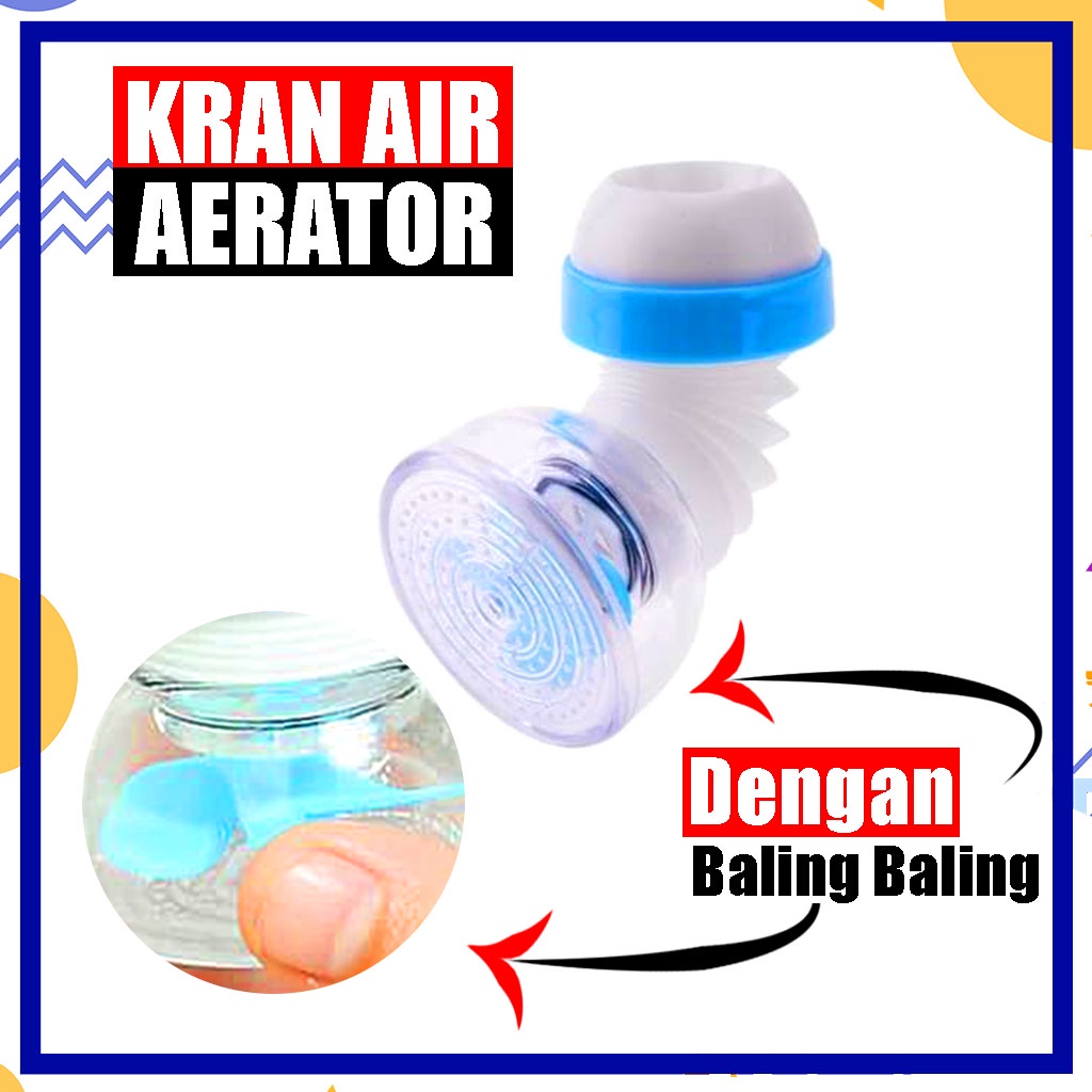 Aerator 360 Derajat Sambungan Kran Air Berputar / Sambungan Kran Air Aerator Spray Sprinkler Jet Penghemat Air / Sambungan Keran Air Filter Kran Wastafel Flexible