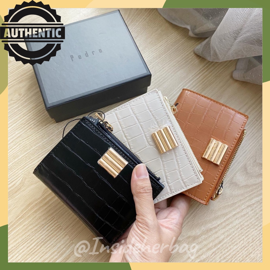 Dompet Lipat Wanita Pedro PDR Embossed Leather Wallet ORI-Dompet pdr original-dompet Wanita pdr impo