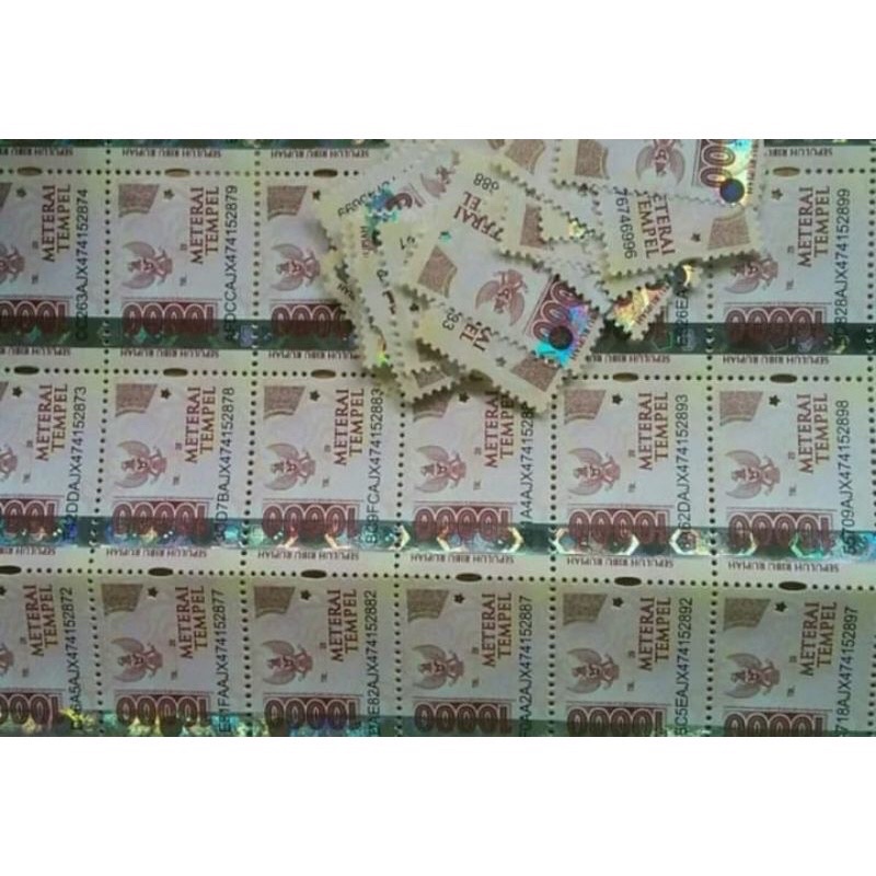 

materai 10000 asli pos indonesia original tempel