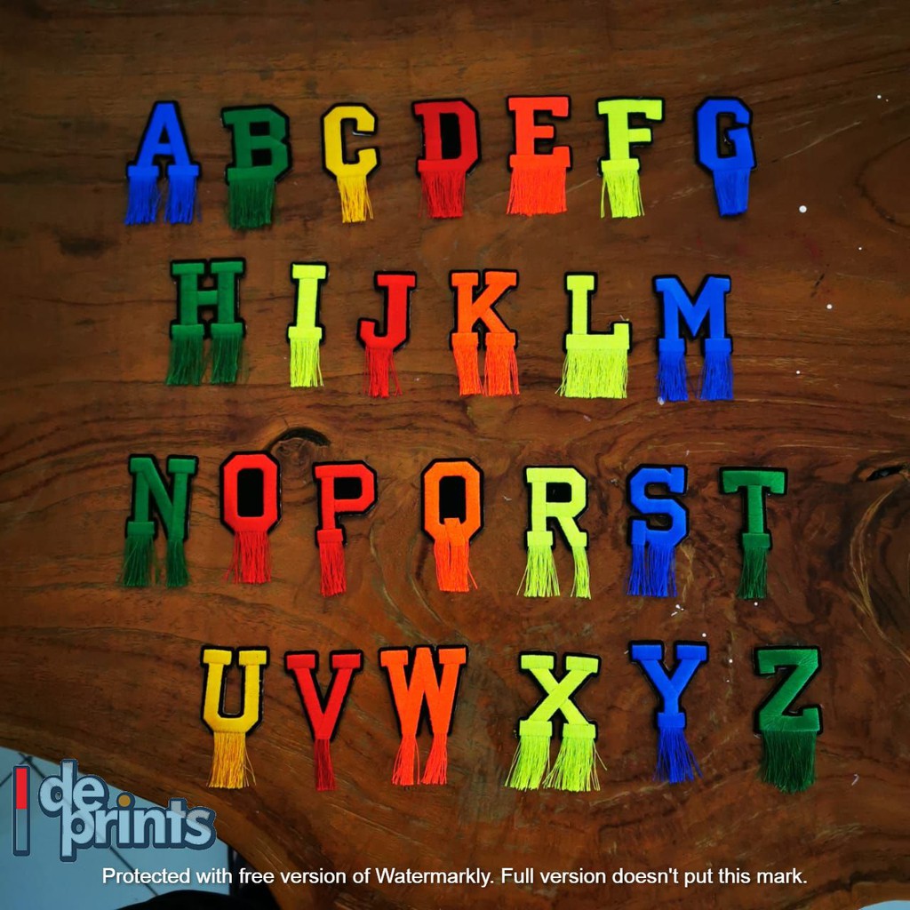 Patch Bagde Abjad Bordir Fring / Patch Iron On / Patch Sew On /Patch huruf bordir- Patch Abjad Fring