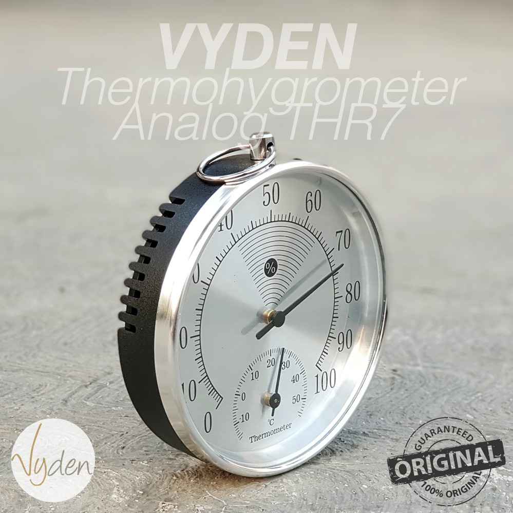 Pengukur Suhu Dan Kelembaban Gudang Hygrometer Thermometer Analog Metal Premium THR7