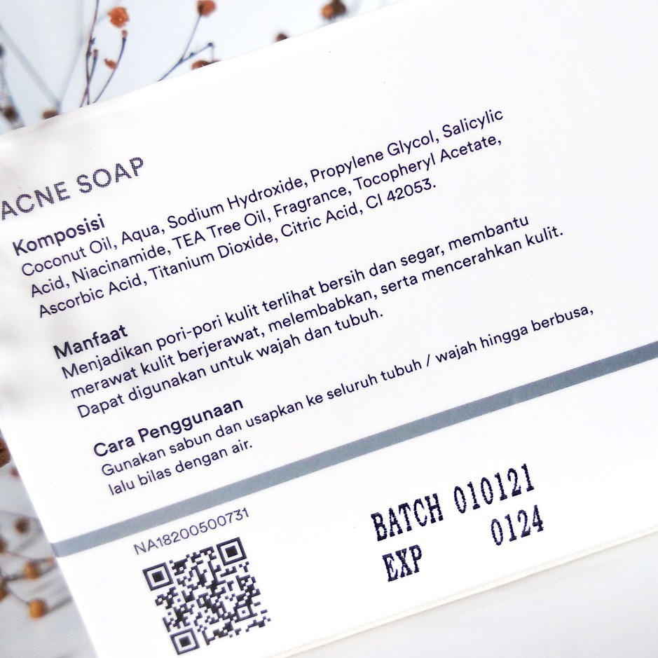 [BPOM] WhiteLab  Acne Soap 80 Gr (BHA + Tea Tree)