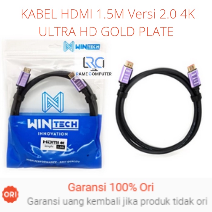 KABEL HDMI 1.5 METER VER 2.0 ULTRA HD 4K HIGH QUALITY 1.5M