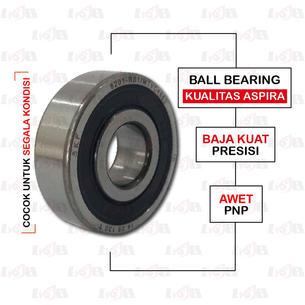 Aspira Laher 6201-RS Ball Bearing Roda Velg Motor Bebek Matic Sport Universal PNP Baja Presisi