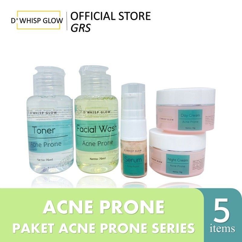 COD - GOJEK GRATIS ONGKIR - ELEORA.MALL - ELEORA DWHISP GLOW WHISP PAKET ACNE PRONE isi 5pcs