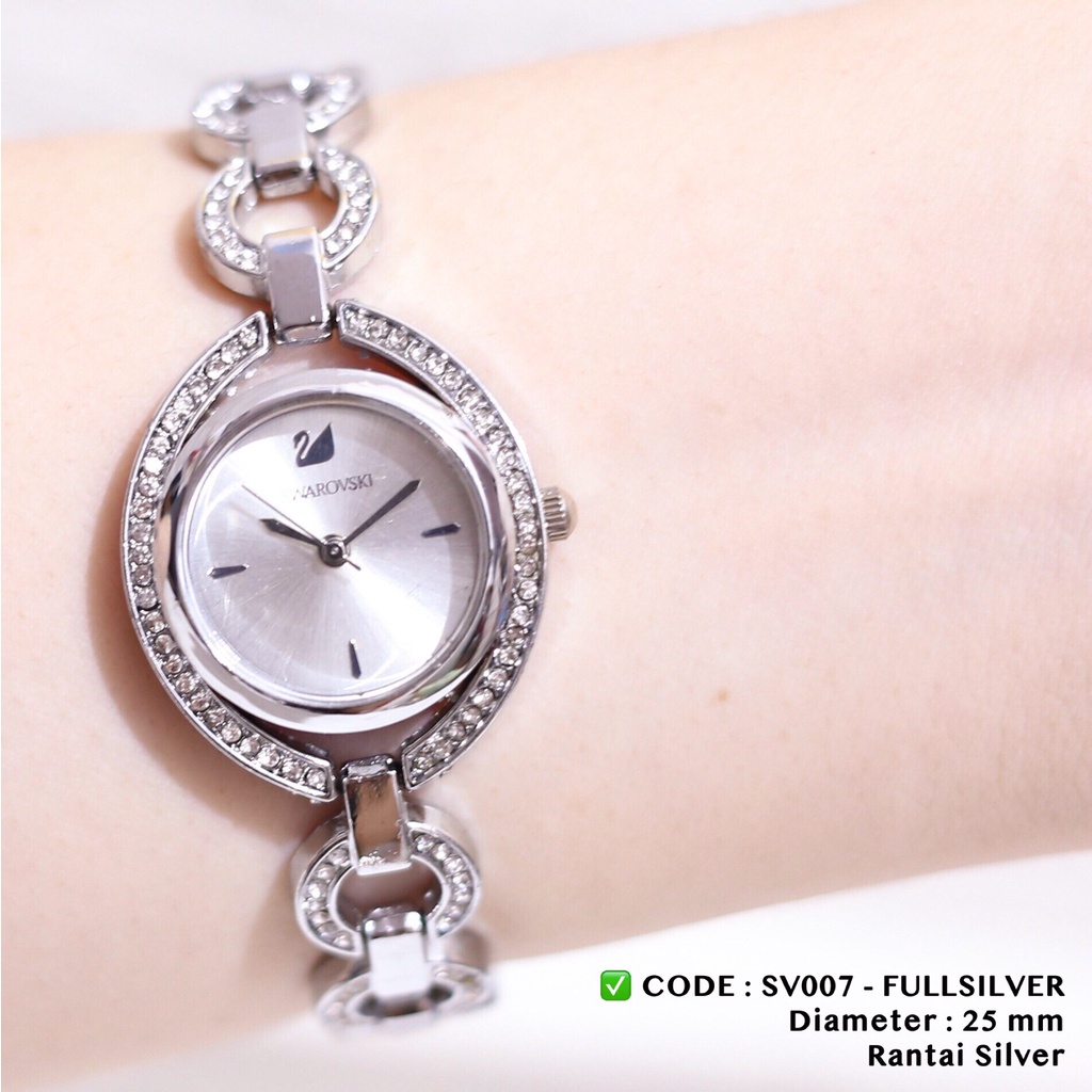 Jam tangan wanita diameter kecil pesta diamond free baterai cadangan fashion cewek SV007