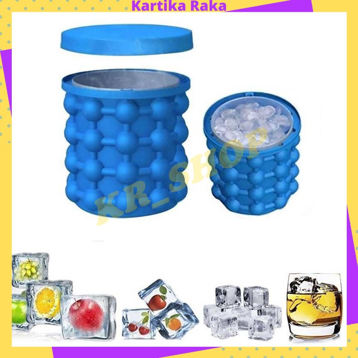 KR Pembuat Cetakan Es Batu Bulat Silikon Silicone Tempat Es Batu Ice Cube Maker 3D Silicone Mold