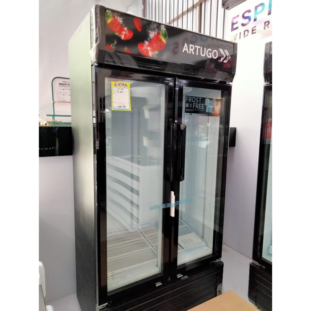 Showcase 2 pintu ARTUGO SV 602 Hitam 620 Liter Magelang