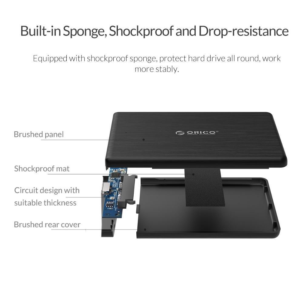 HDD SSD Enclosure ORICO 2.5 SATA USB3.1 Type-C Gen2 2578C3-G2 - Casing hardisk external