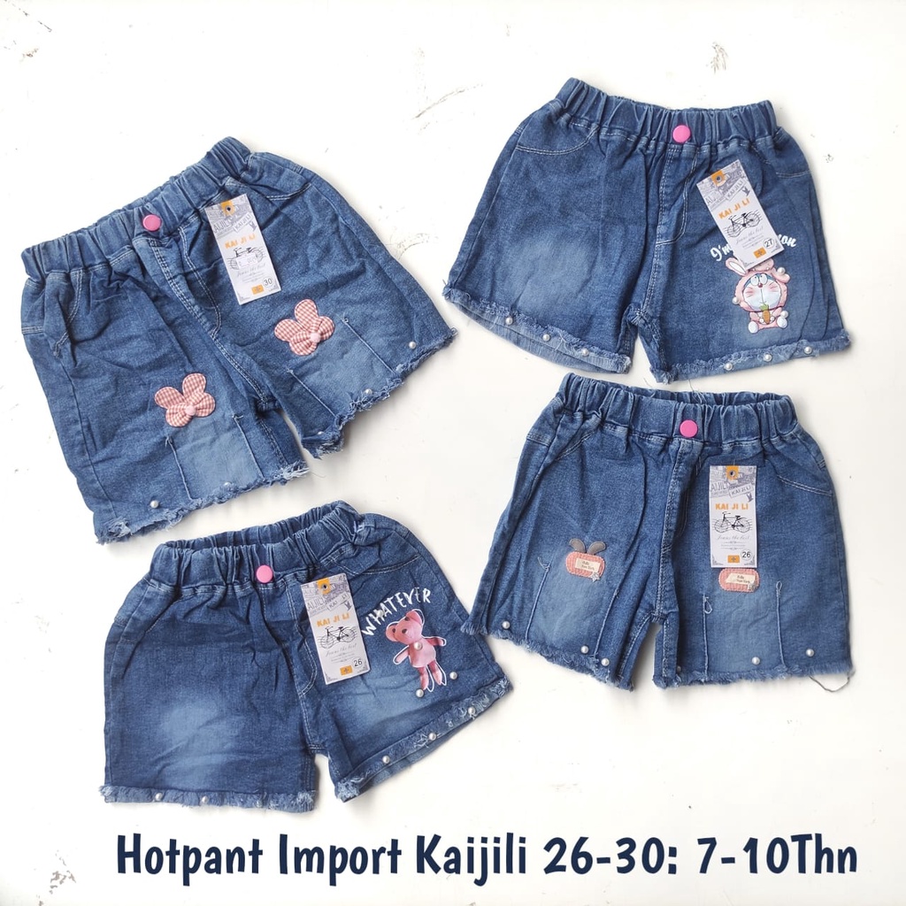 Celana Pendek Jeans Jins Hotpants Import Anak Perempuan Cewek Usia 6 7 8 9 10 Tahun Mutiara Rawis