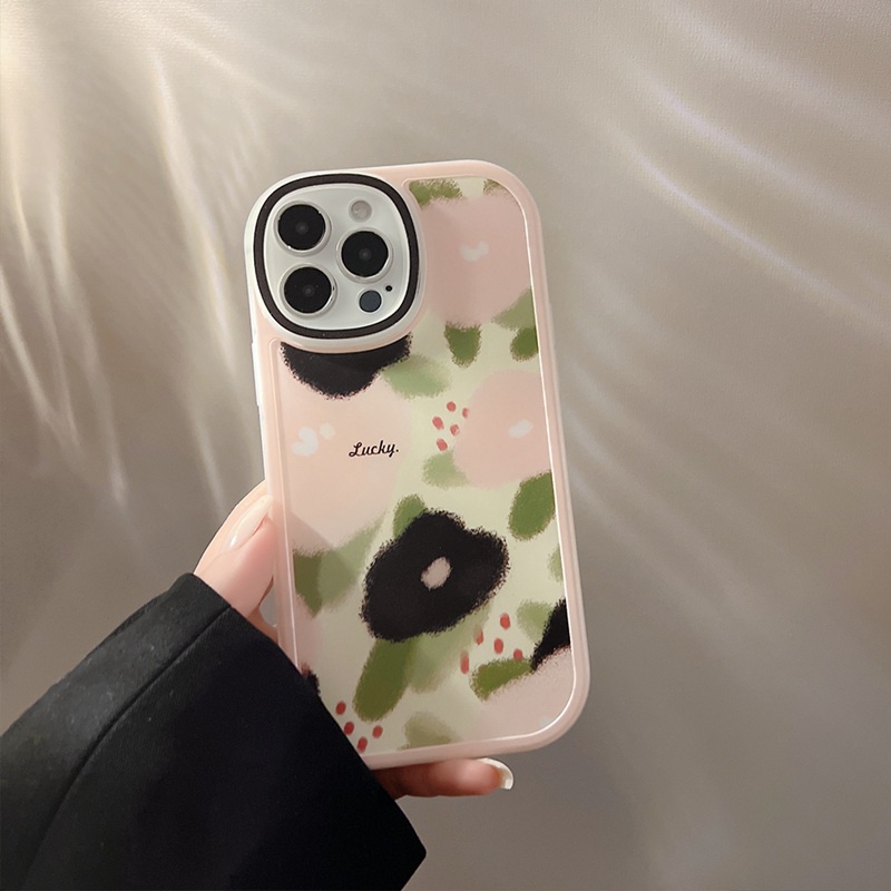 Soft Case Silikon Motif Lukisan Bunga Mata Besar Untuk IPhone 7 8 Plus X XR XS Max 11 Pro Max 12 13 Pro Max SE 2020