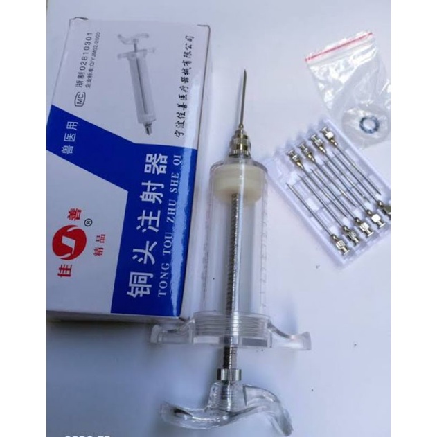 SUNTIKAN SYRINGE 10ML SPET LOLOHAN SPUIT AKRILIK TURBO MIKA SUNTIKAN VAKSIN OBAT HEWAN TERNAK AYAM UNGGAS + 10 JARUM SUNTIK