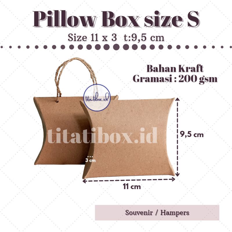 

Pillow Box size S / Paper bag / Box Souvenir, Hampers, Kado /