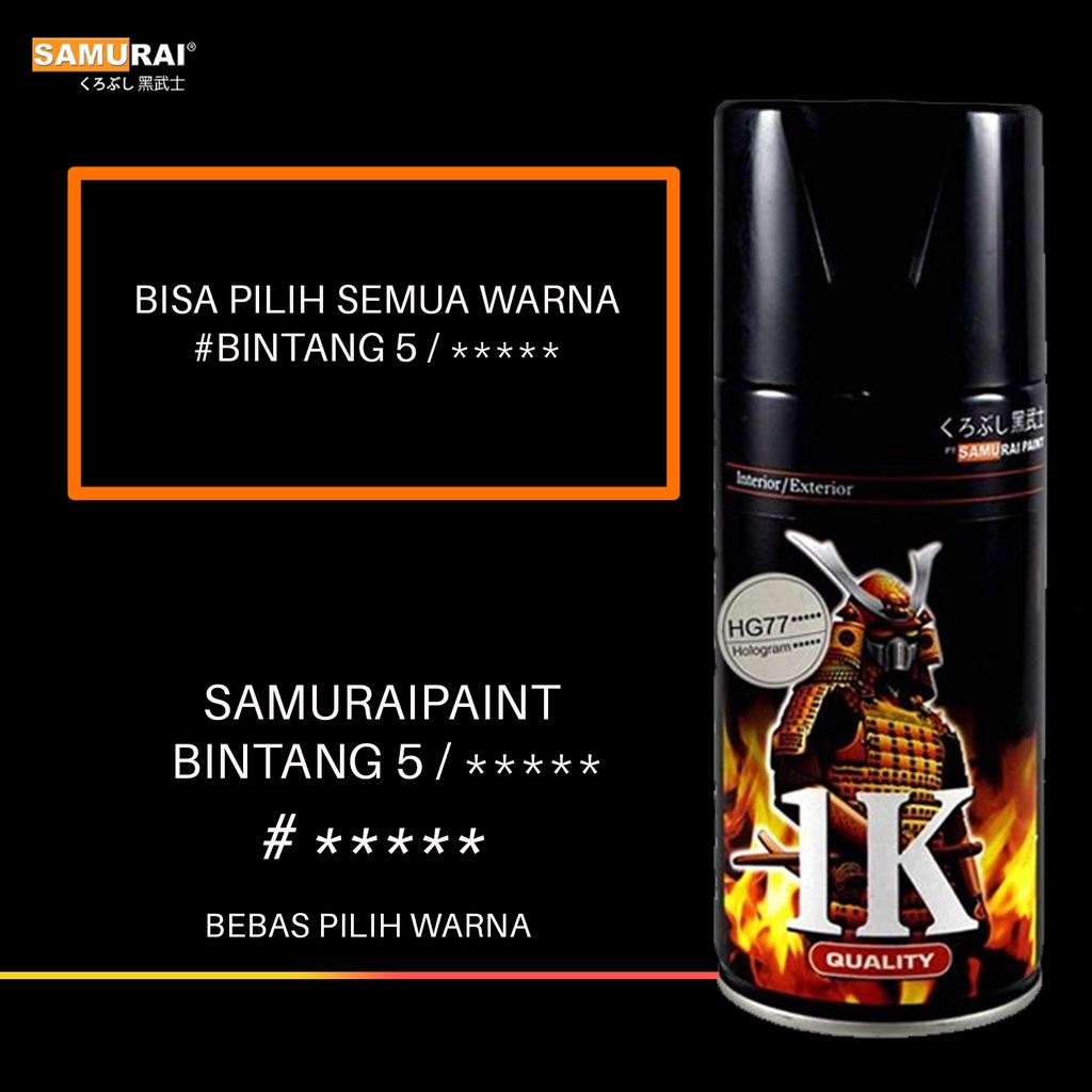 Samurai paint Bintang 5 Warna Hologram cat semprot