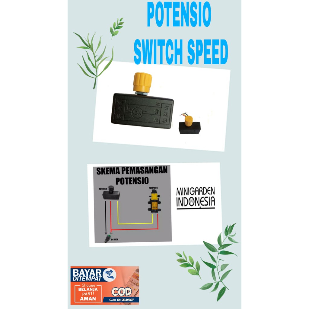 POTENSIO SWITCH SPEED 12 volt 5A pengatur kecepatan sprayer elektrik arus air pompa dc