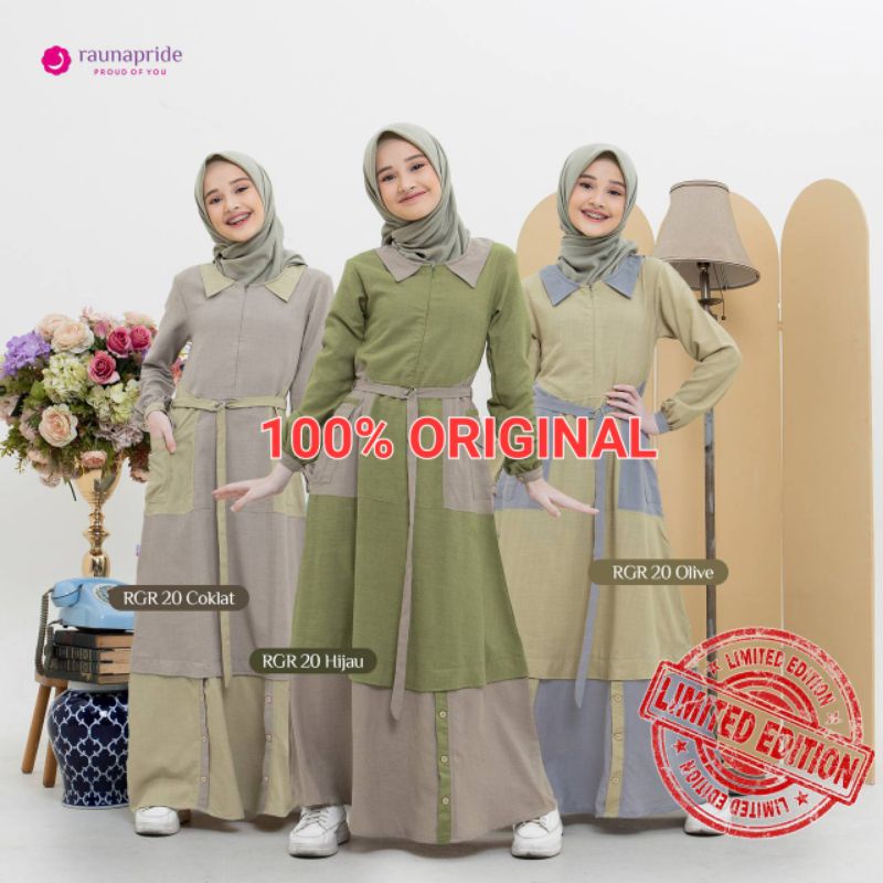RAUNA GAMIS REMAJA RGR 20 | FASHION MUSLIM | SETELAN REMAJA | GAMIS REMAJA KEKINIAN