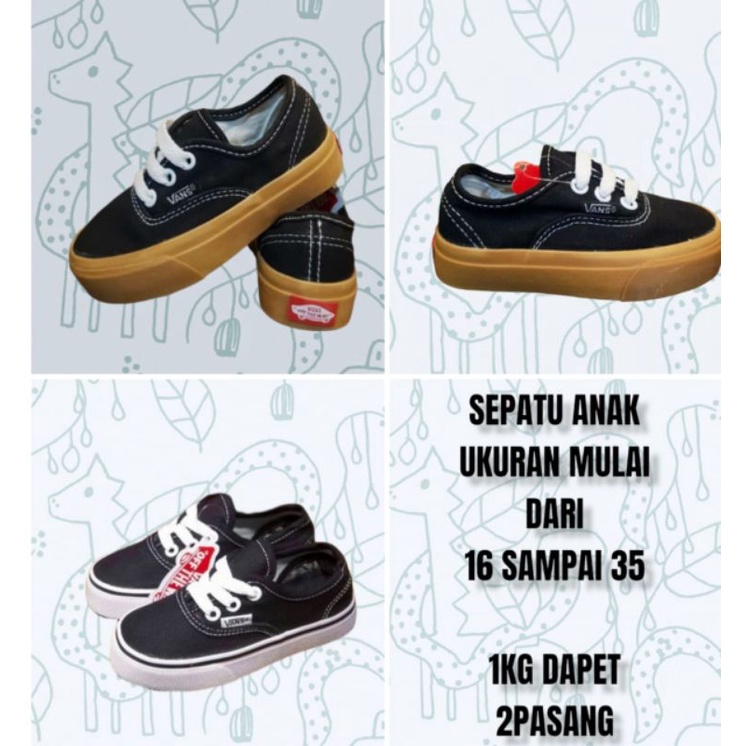 SEPATU ANAK AUTENTIC BLACK WHITE GUM SEPATU ANAK LAKI LAKI