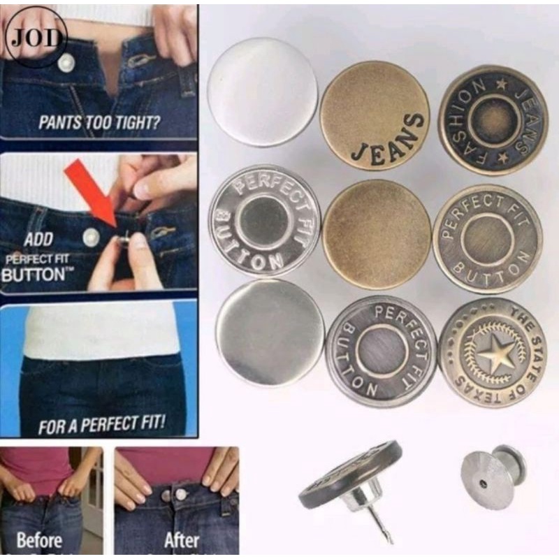 Kancing Celana Ajaib Perfect Fit Button Kancing Serbaguna Kancing Logam Kancing Tusuk Peniti