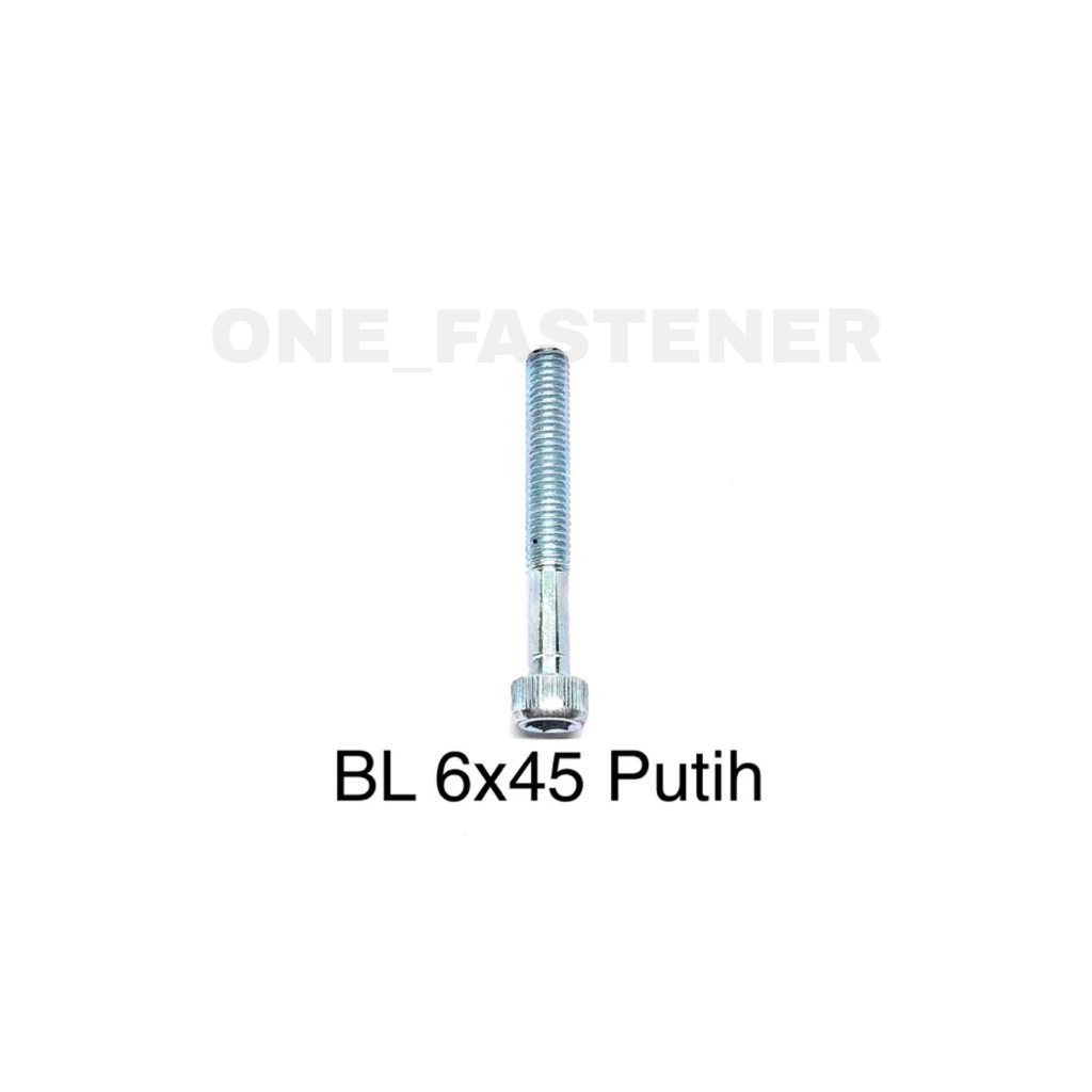 Baut L M6x45 Putih L5 6mm 4.5cm 6x45 hex socket Heads cap screw 10