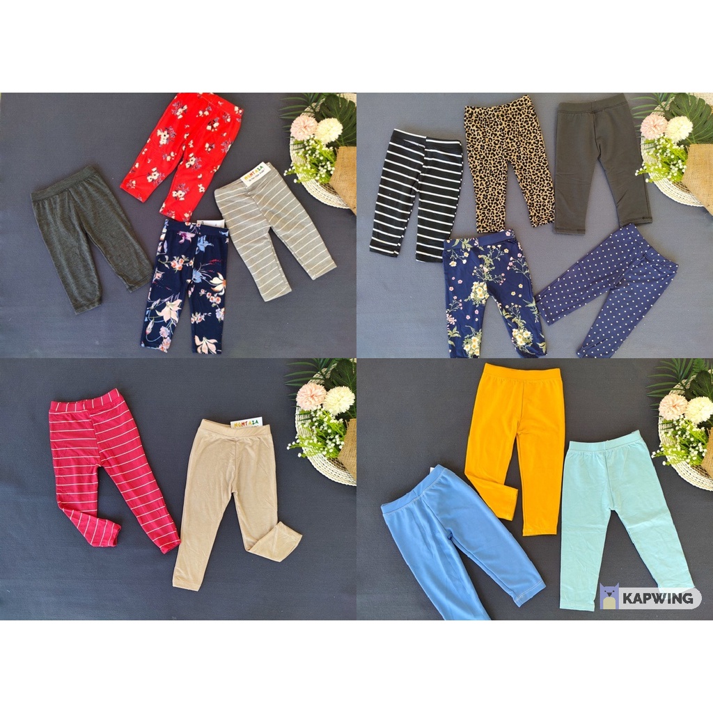 Legging KUALITAS EXPORT Katun Tebal Anak 6bln-9th Motif Polos