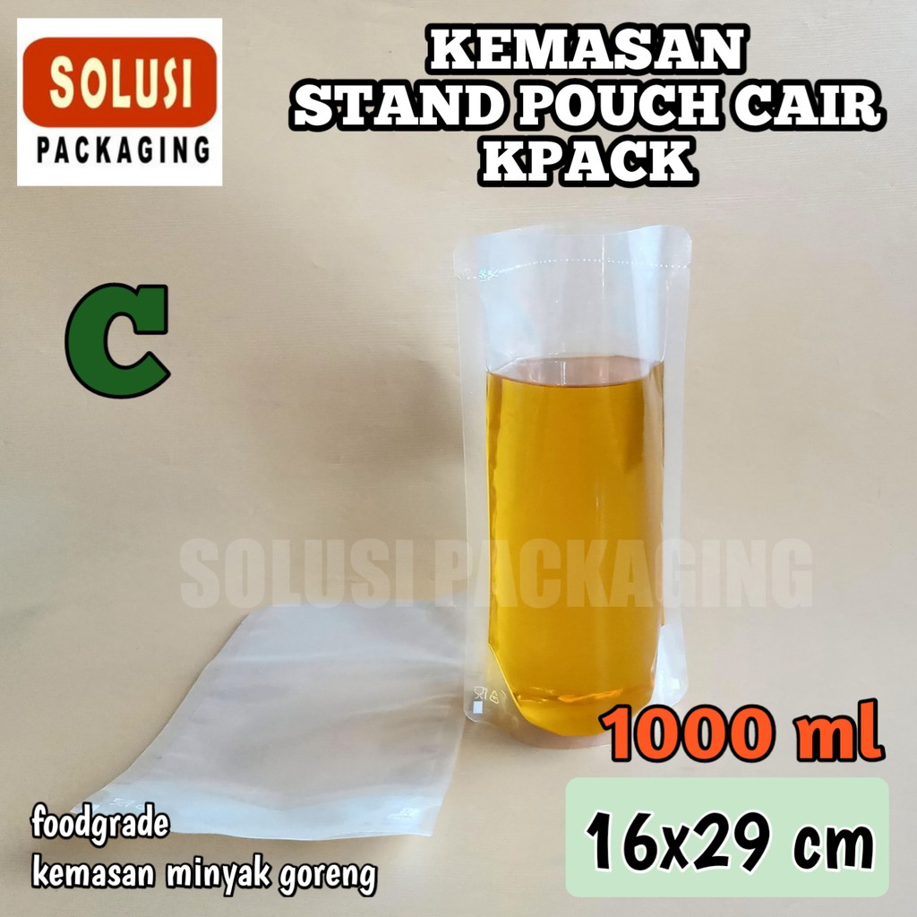 STANDING POUCH PLASTIK KEMASAN 1000ml CAIR CAIRAN MINYAK SUSU KPACK
