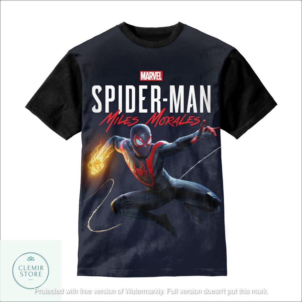 Kaos 3D Anak | Baju Printing - Baju Spiderman (Spiderman Miles Morales) Untuk Usia 1-12 Tahun