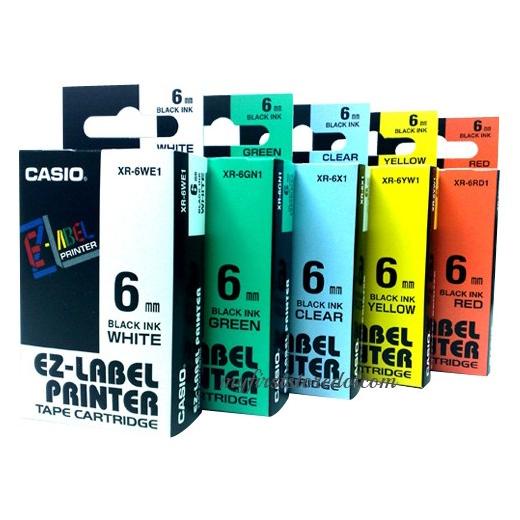 

Pita / EZ Label Printer Casio 6mm / Tape Cartridge Refill Isi Ulang TERUJI Kode 1103