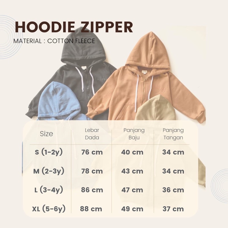 Hollaby Hoodie Zipper | Jacket Anak 1-6 tahun