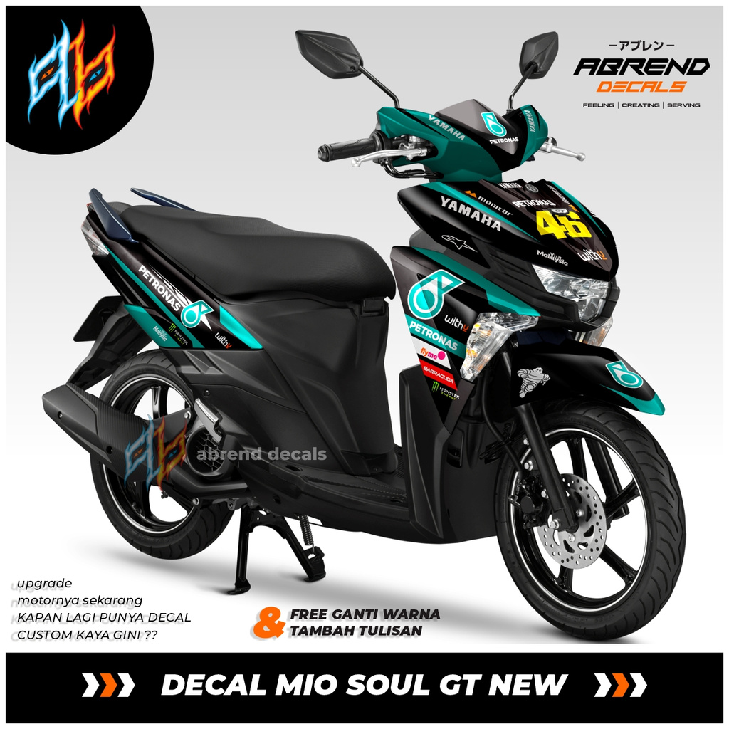 DECAL FULLBODY MIO SOUL GT NEW FACELIFT PETRONAS / STIKER MOTOR VARIASI FULL BODY NEW MIO SOUL GT