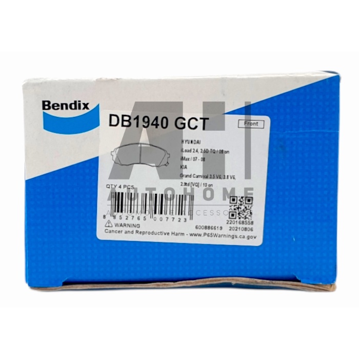 Kampas Rem Depan Hyundai H1 Bensin & Diesel - BENDIX Brake Pad DB 1940