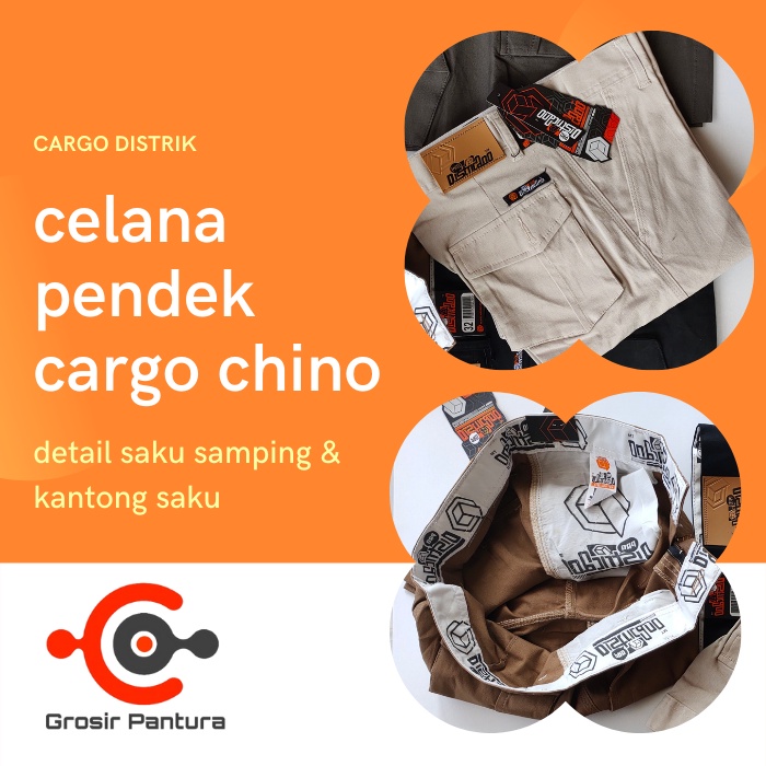 Celana Pendek Pria Cargo Distro Army Jumbo Bahan Katun Chino Terbaru