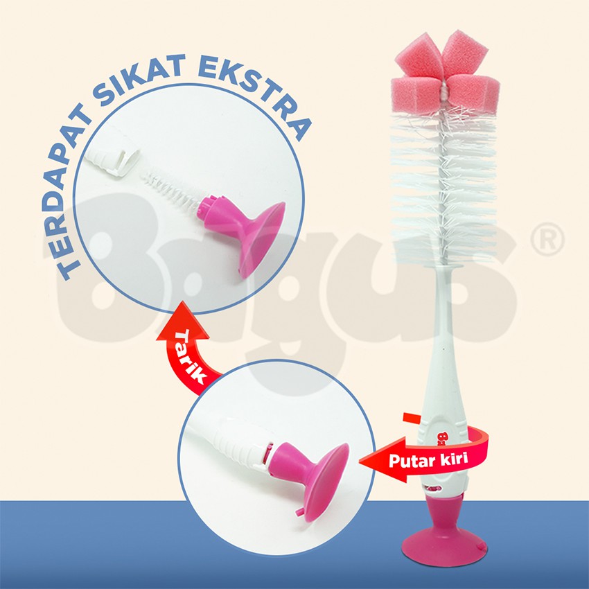 Bagus Pipi Sponge Baby Bottle Nipple Brush Set Sikat Botol Bayi 716