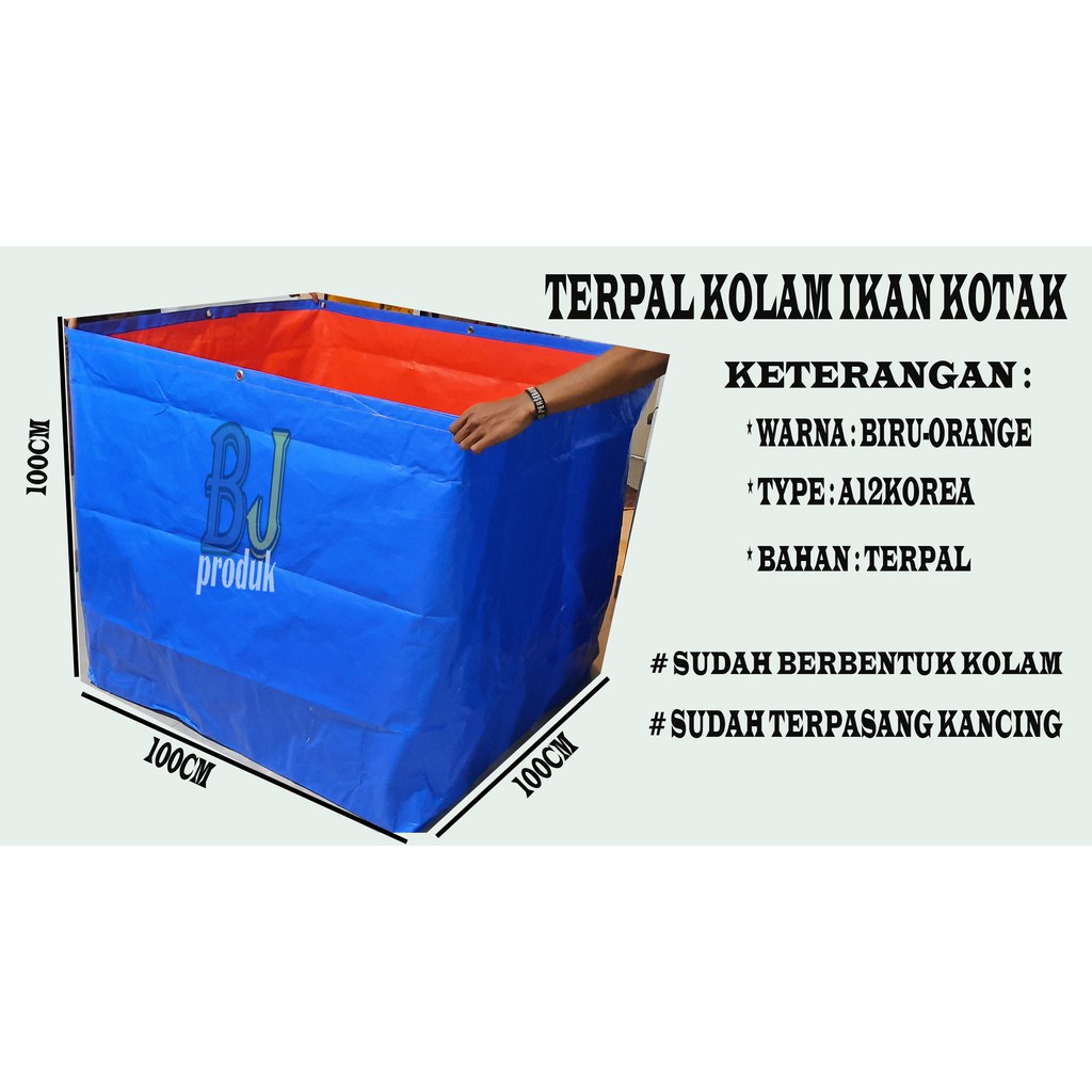 terpal kolam ikan lele (100x100x100) A12 korea cocok buat budi daya ikan air tawar dan ikan hias koi