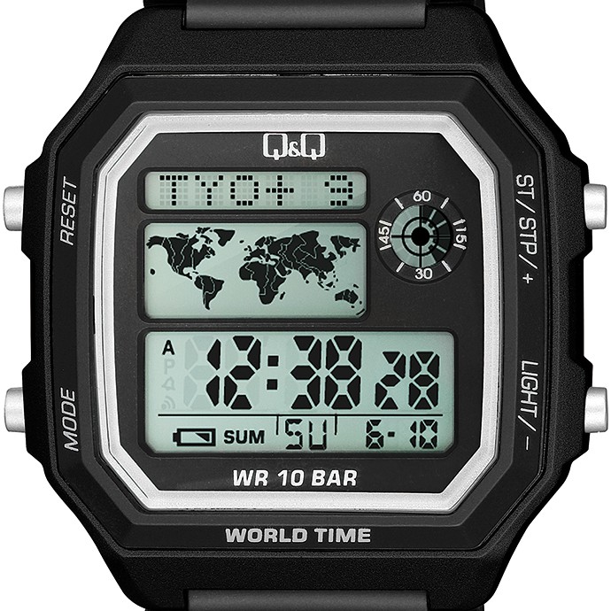 Q&amp;Q QnQ QQ M196J 001-003Y ORIGINAL DIGITAL WATCH Jam Tangan Pria Tali Karet