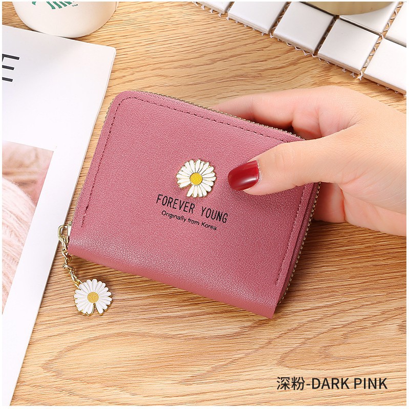 GO! DL381 Dompet Wanita Koin Motif Bunga Daisy free gantungan bunga Korean Fashion