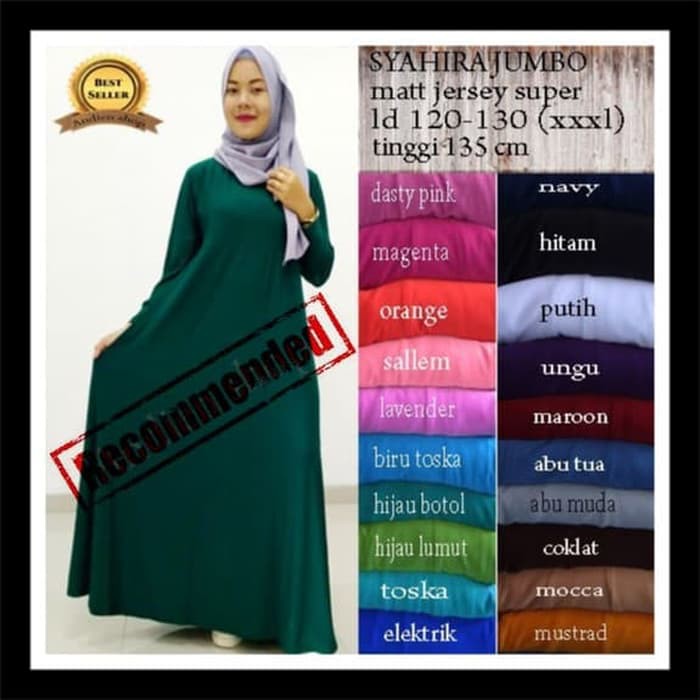Jual GAMIS WANITA MAT JERSEY SUPER   GAMIS WANITA JUMBO 3XL   Putih Murah